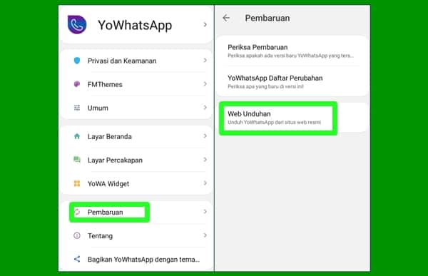 cara memperbarui yowhatsapp
